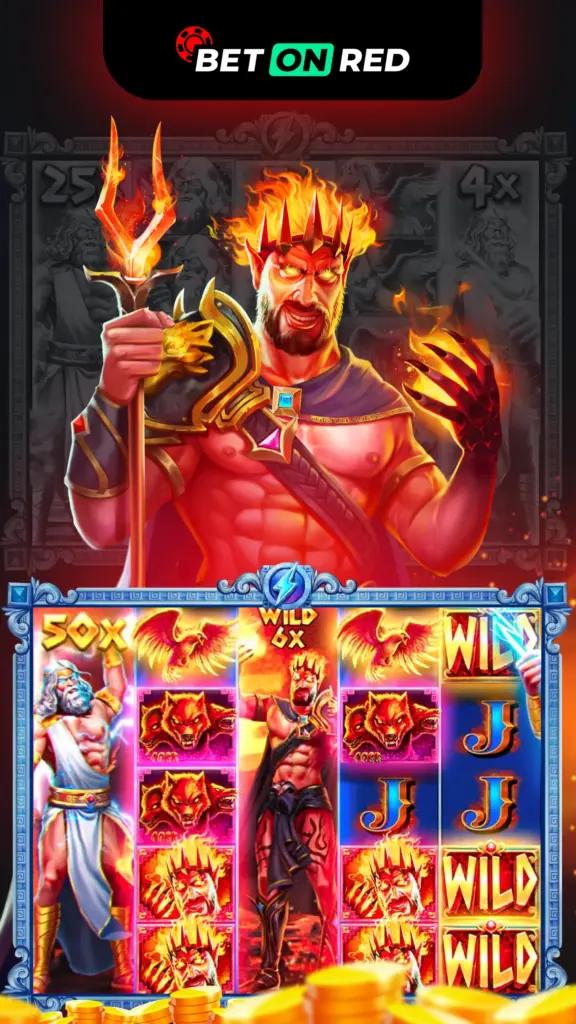 Machine à sous sur le thème de la mythologie grecque avec Hadès et symboles Wild.